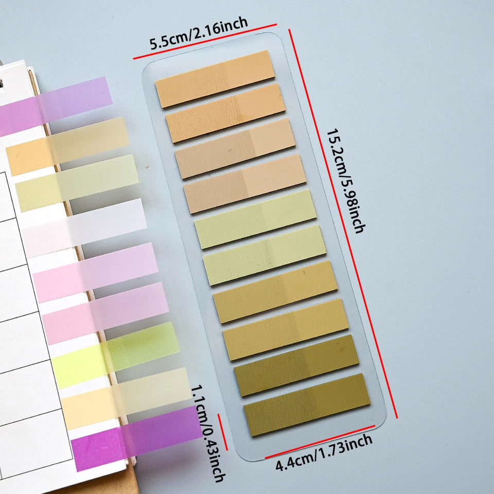 Colorful Transparent Memo Pads Self-Adhesive Sticky Notes Index 200-4000 Sheets for Office School Stationery