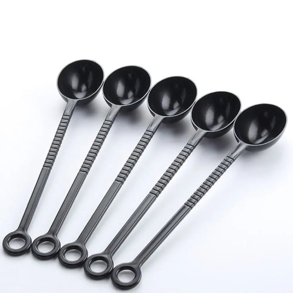 Multipurpose 10g Measuring Spoon Coffee/Black Plastic Coffee Scoop Hangable Non-slip Long Handle Sugar Scoop Milk Tea Shop