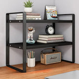 LUSQI 2 tier Shelf Desktop Storage Bookshelf Student Desk Shelves Racks Office Computer Desk Tiered Cabinet Home Storage Holders
