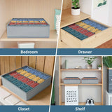 24-Compartment Organizer for Underwear Socks Bra Pants Scarf Tie Storage Box Wardrobe Drawer Organizers Foldable Case