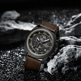 NAVIFORCE Waterproof Watches for Men Original Brand Luxury Leather Men's Quartz Wristwatch Fashion Military Chronograph Male