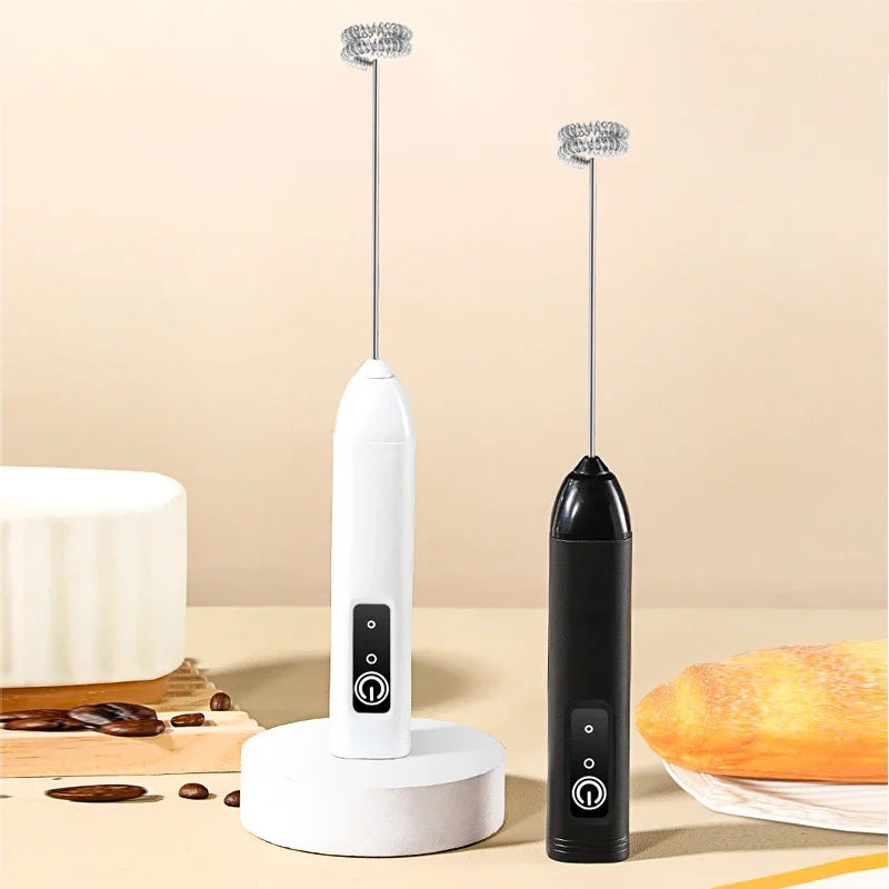 hot Electric Milk Frother Portable Egg Beater Hand Held Coffee Whisk Foam Mixer Rechargeable Kitchen Household Milk Foamer