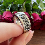 Dropshipping 8mm New Arrivals Men Women Stainless Steel Rotate Chain Ring Stepped Grooved Brushed Festival Fashion Gift Jewelry