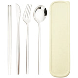 4pcs Stainless Steel Cutlery Set With Storage Box Black Gold Portable Cutlery Set For Home Kitchen Dining Household Tableware