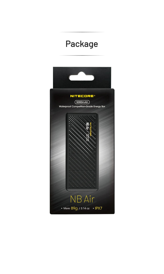 NITECORE NB Air Power Bank 5000mAh Mobile Powerbank IPX7 Waterproof  18W USB-C Fast Charge PD QC3.0 Output For SmartPhone