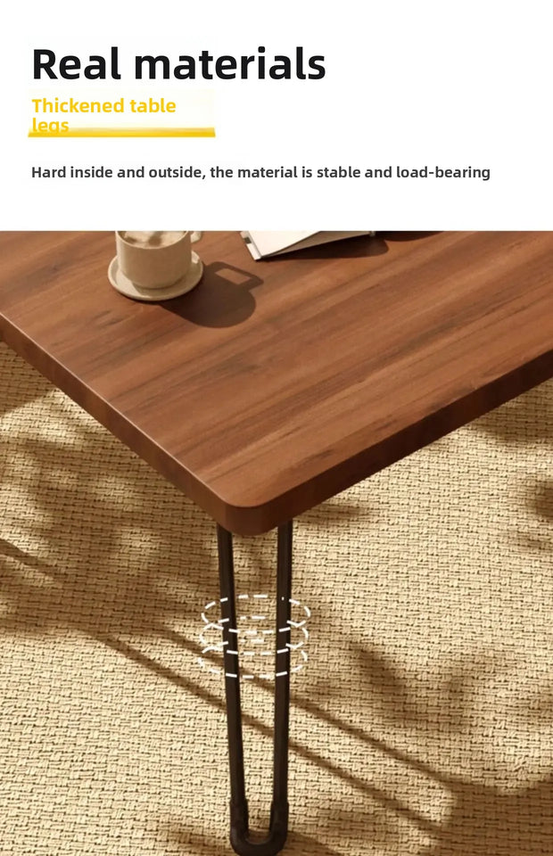 Modern Simple Foldable Dining Table Home Living Room Portable Rectangular Study Table for Small Apartment Bedroom Balcony
