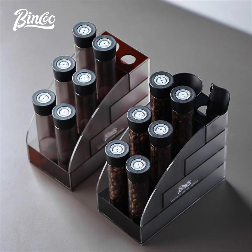Coffee Beans Storage Container Tube Display Rack Tea Bottle Glass Single Dose Espresso Accessory Coffeware Set Barista Tool Gift
