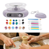 Professional Pottery Wheel Kit-4.7"Turntable Electric Clay Wheel, Adjustable Speed Ceramic Making Machine with 8 Sculpting Tools