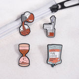 100% Pure Coffee Iv Bag For Medical Enamel Pins Creative Coffee Filling Brain Inject Coffee Brooch Clothes Lapel Badge Jewelry
