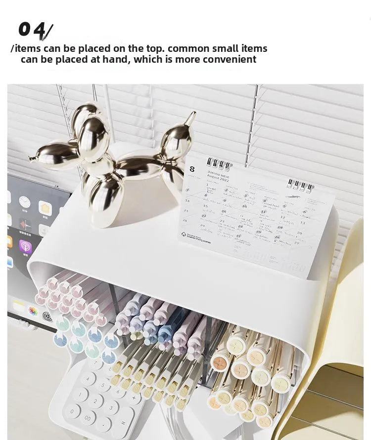 Angle Insertion Desk Pen Holder, Desktop Storage Box for Office Supplies & Cosmetics, Multifunctional Organizer Rack