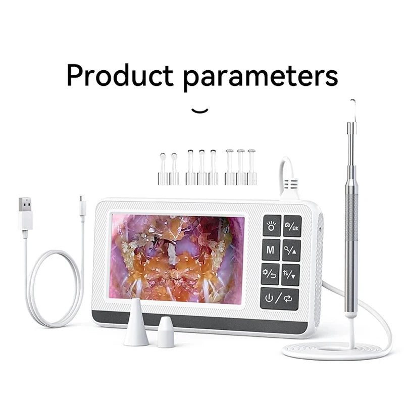 Ear Otoscope With 6LED Lights 3.9mm Ultra-Thin 1080PHD Smart Visual Ear Camera Digital Otoscope for Kids and Adults