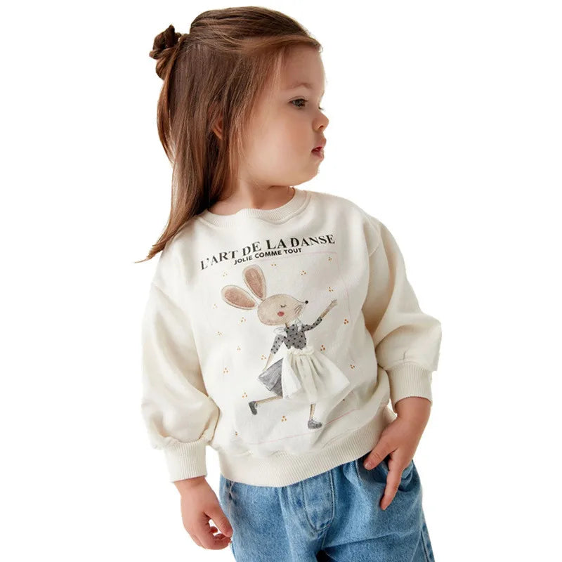 Jumping Meters 2-7T New Arrivals Girls Sweatshirts Bunny Applique Toddler Clothing Hooded Tops Autumn Spring Baby Costume
