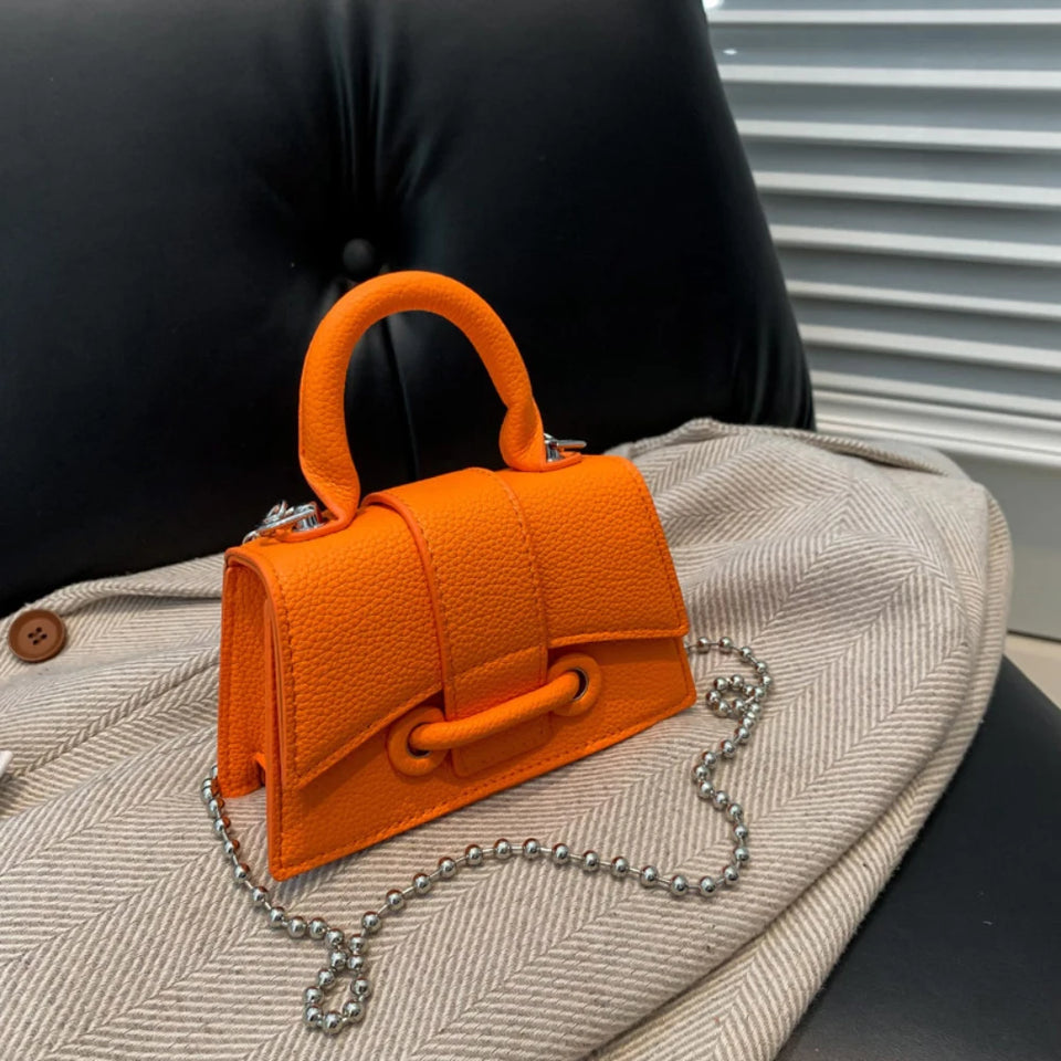 Women Mini Handbag Korean Style Chic Solid Texture Chain Crossbody Bag Ladies Summer High-Grade New Lipstick Commuter Bags