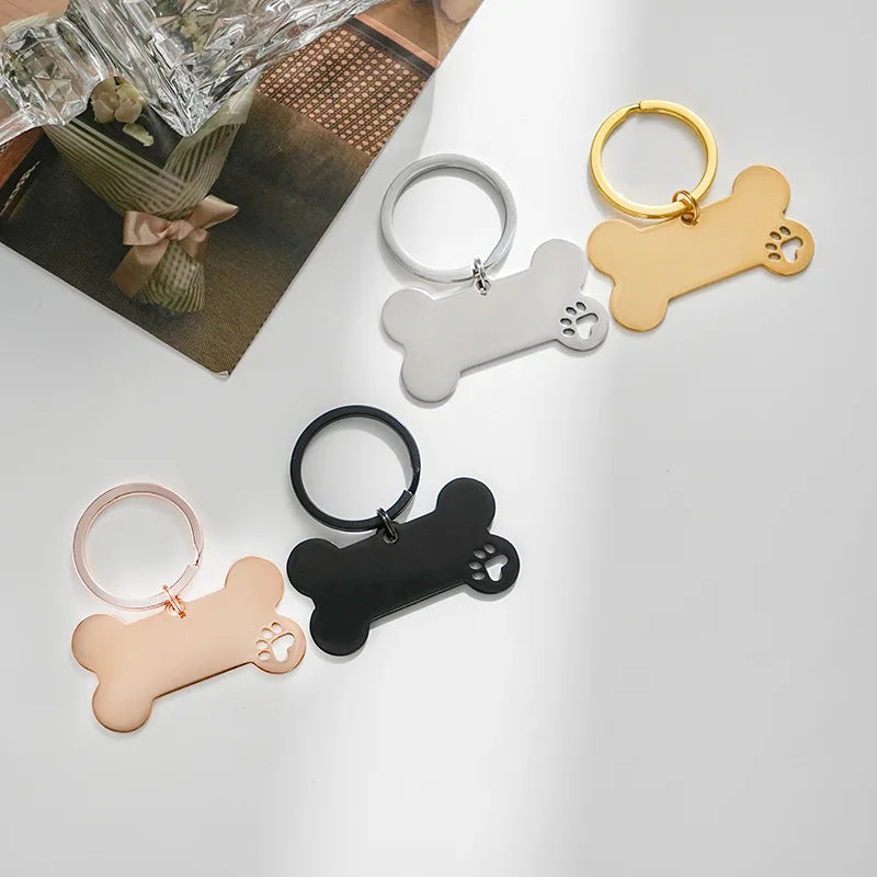 Personalized Engraved High-Quality Dog Tag Bone-Shaped Collar Pendant with Name Phone Number Custom Pet Identification Accessory