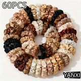 1/30/60/100pcs bulk satin scrunchies 100colors  women small 6.5cm headwear hair ties accessories casual cute black coffee