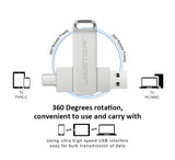 JASTER Metal USB TYPE-C 2 IN 1 Pen Drives 16GB silvery Flash Drive 64GB Commercial Affairs Gifts Memory Stick 4GB 8GB 32G U Disk