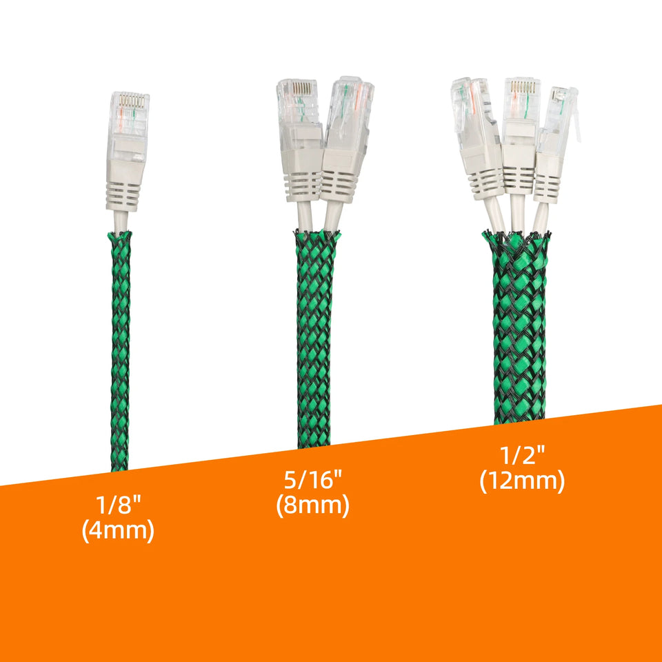 1~100m New  Flexible Braided PP Cotton + PET Yarn Harness Sheath Sleeving Cable Sleeve Wrie Insulated Protection Wrap 4 8 12mm