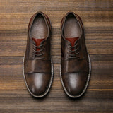 Retro Men's Derby Shoes 2024 New Men Casual shoes Fashion Men Leather Shoes