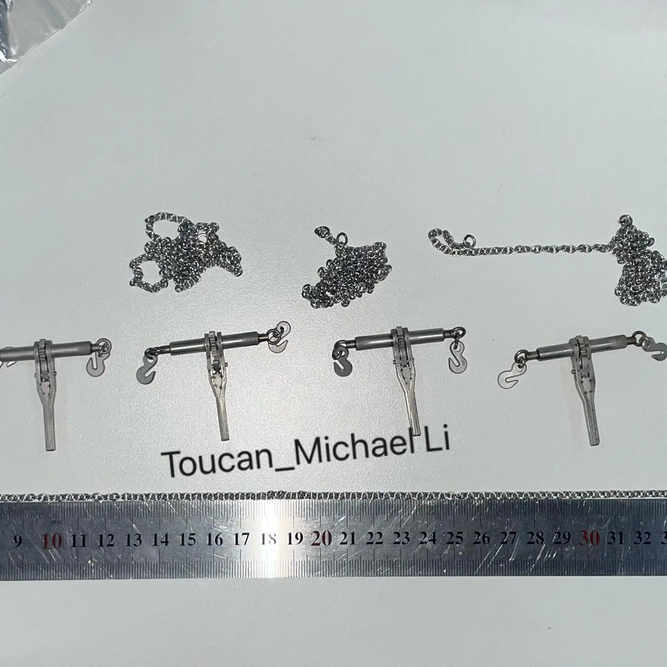 4 PCS JDM Spare Metal Binder Chain Tensioner Parts For Toys 1/14 RC JDM-2 Trailer Loader Tamiyaya Radio Control Trucks Diy Car