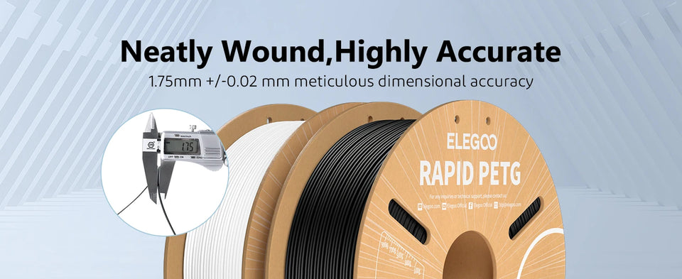 ELEGOO Rapid PETG Filament 1.75mm 1KG,High Speed 30-600mm/s 3D Printer Filament 1kg Fits for Most FDM 3D Printers