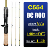 Seasir Silent Stream Spining Baitcasting Fishing Rod Carbon Fiber UL Power 1.53/1.65M Spinning Casting Lure Rods 4 Sections