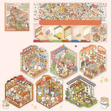 Collection of Miniature Scenes 3D Stereoscopic Hut Miniature Scene Stickers Hand Tent Landscape Stickers Children's Puzzle Toys