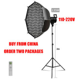 SH 115/135W LED COB Video Light Photography Lamp With Tripod Softbox Remote Control Video Light For Skit Video Photography