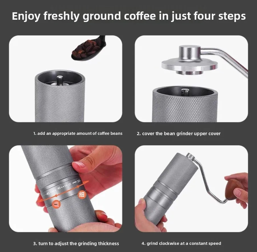 High - Quality Hand - Cranked Coffee Grinder with Steel Core for Precise Manual Coffee Bean Grinding and Fine Powdering
