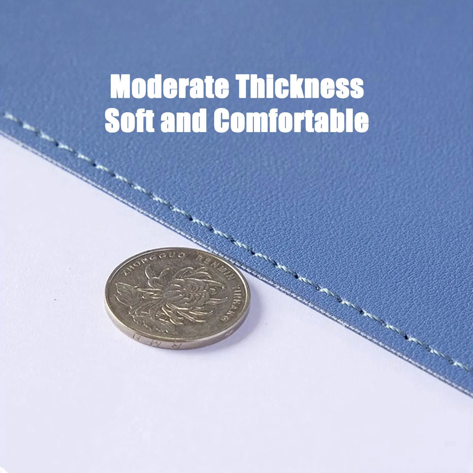 Leather Desk Pad Protector,Large Mouse Pad,Office Desk Mat,Non-slip PU Suede Leather with Stitched Edges Desk Blotter,Office mat