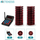RETEKESS T119 Wireless Restaurant Paging System Coaster Vibrater Buzzer Receiver 2-Way Charge for Cafe Food Trucks
