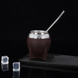 Creative Double Wall 260ml Stainless Steel Yerba Mate Tea Cup Tumbler Beer Pint Coffee Mug Gifts For Friend No Straw
