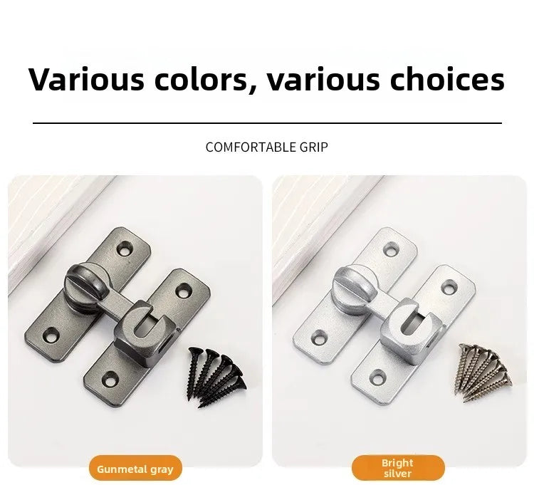 1pc Security Door Lock Handle Commercial Residential Grade Anti-Pick Lock with Adjustable 90°/180° Slide Indoor Outdoor Use