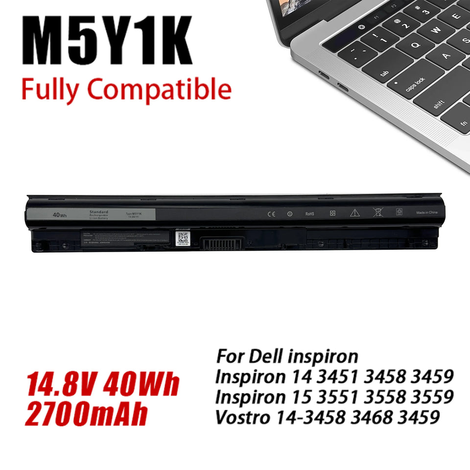 M5Y1K 14.8V 40Wh Notebook Battery For Dell  Battery 3451 3551 5558 5758 5759 Inspiron 14 15 3000 V-ostro WKRJ2 K185W