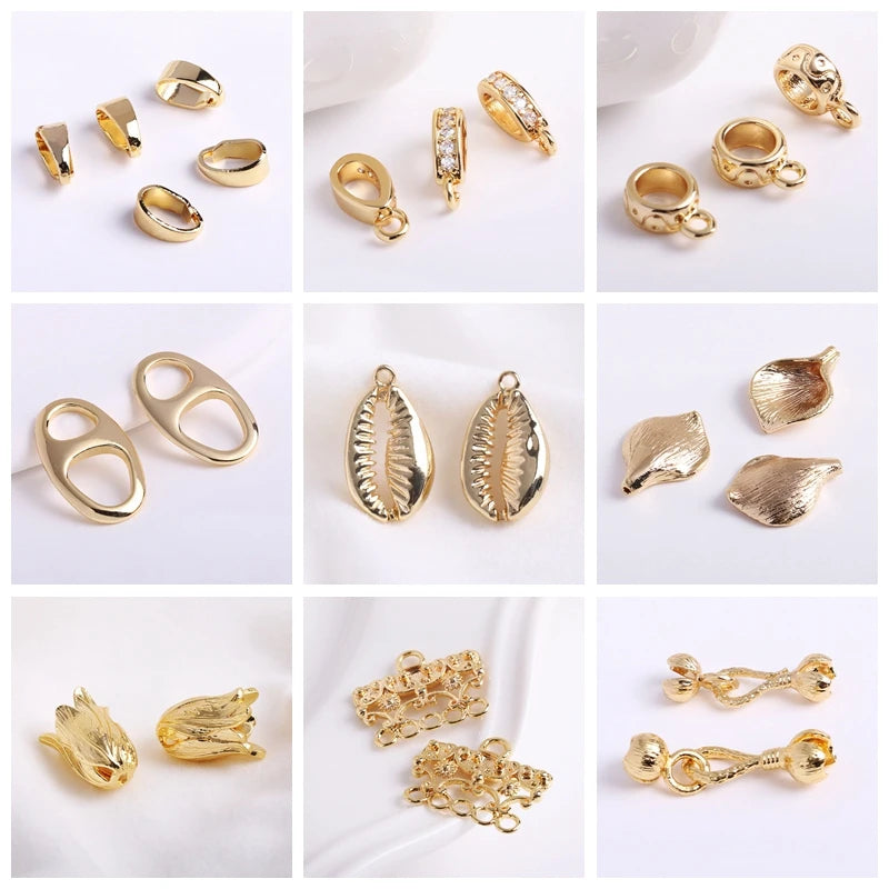18k Gold Plated Spacer Beads For Bracelet Making,Separators For Beads,Jewelry Fittings,DIY Jewellery Making Supplies Wholesale