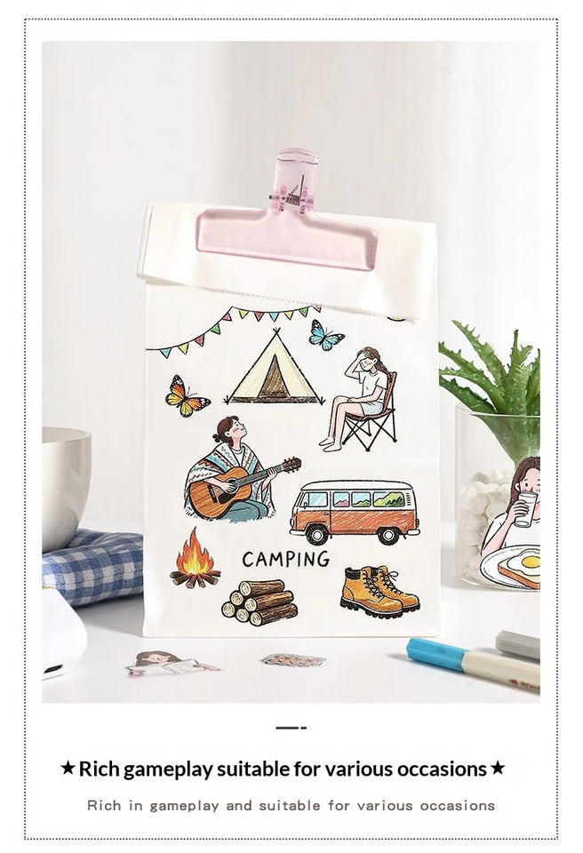 JIANWU Good Collection Book Series Vintage Life Character Landscape Material Collage PET Sticker Creative DIY Journal Stationery