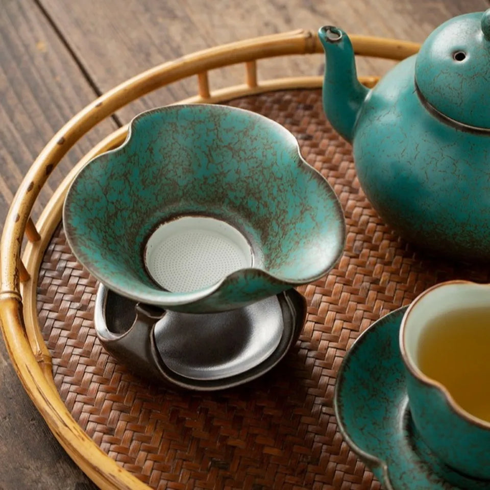 Kung Fu Tea Accessories Kiln Baked Ceramic Tea Strainers Elegant Retro Tea Leaf Filter Exquisite Chinese Tea Separator Home