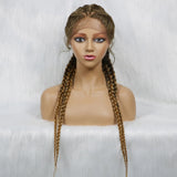 KIMA New Arrival 26 Inches Braided Wigs Synthetic Lace Front Hair Wig With Baby Hair for Black Women