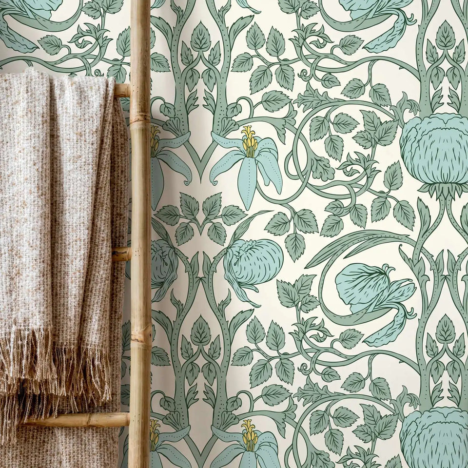 Pastel Art Nouveau Wallpaper,Peel and Stick Wallpaper For Home Decoration / Wall Art Wall Decor,Or Tradition Un-paste Wal Mural