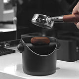 Shock-Absorbent Coffee Knock Box Anti-slip Espresso Dump Bin For Coffee Grounds With Removable Knock Bar Coffee Grind Waste Bin
