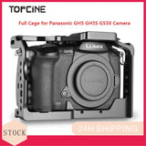 Topcine Camera Cage for Panasonic GH5 GH5S GH5II Camera Cage with Cold Shoe Mount Arri 3/8 Hole Arca Quick Release Rail