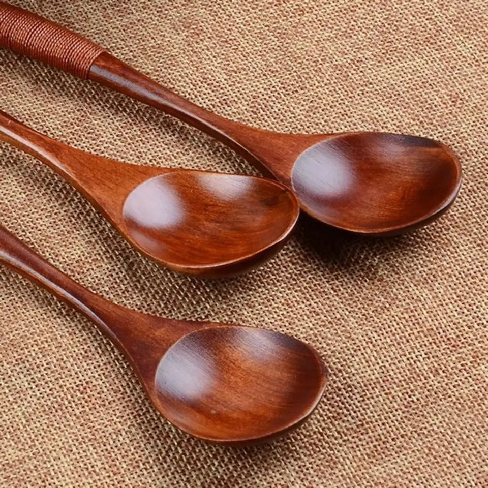 Coffee Handmade Hand-made Catering Scoop Wood Tableware Kitchen Tool Soup Spoon Wooden Spoon Cooking Utensil