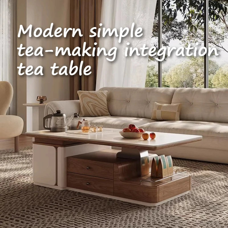 Tea Making Integration Rectangle Coffee Table Storage Fashion Living Room Center Sofa Side Table Interior Decor Items Furniture