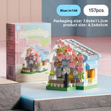 Coffee Ice Cream Flower Shop Store Street View Food House Building Blocks Kit Girls Bricks Model Kids Toy Mini Assembly Bricks