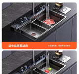 304 Stainless Steel Kitchen Sink, Large Single Sink, Thickened Whale Relief, Digital Display, Washbasin, Washbasin