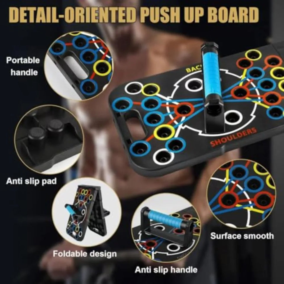 All-in-One Push Up Board for Men & Women, 56 Adjustable Angles for Full-Body Workouts, Foldable Home Gym Equipment