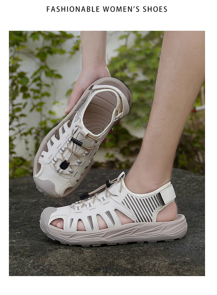 Summer Men's Sandals Beach Shoes Handmade Breathable Design Wading Casual Beach Shoes Lightweight Soft Bottom Outdoor Sandals