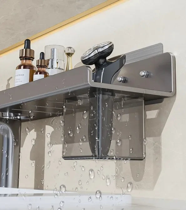 Washroom Faucet Sink Wall-mounted Punch-free Organizer In Front Of The Mirror Bathroom Shower Gel Storage Shelf