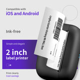 Portable Mini Printer Label Maker 300dpi 2 Inch Thermal Wireless Inkless Printer Bluetooth for IOS and Android Home School