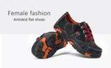 Genuine Leather Women's Flat Sneaker Shoes for Outdoor
