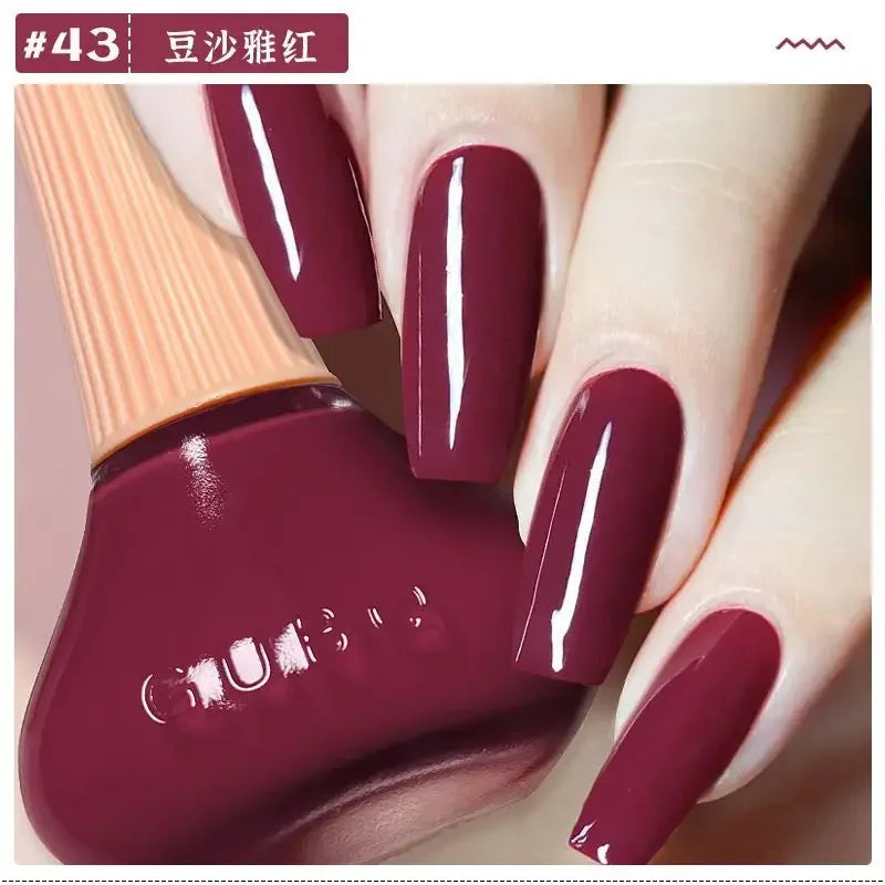 New Oily Gel Nail Polish Glitter Sparking Autumn Winter Milk Coffee Color Varnish No Bake Quick Dry Nail Art Salon Nail Polish
